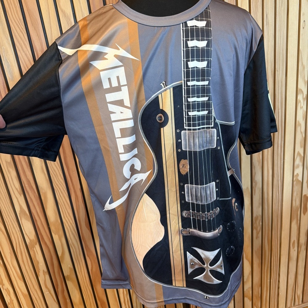 Metallica AOP Shirt Men's Small Polyester James Hetfield Guitar - Picture 1 of 7
